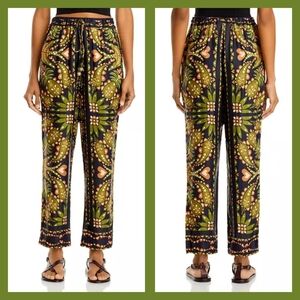 Sz XL Anthropologie FARM Rio Draw String Waist Black Martina Scarf Pants